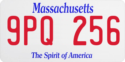 MA license plate 9PQ256