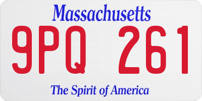 MA license plate 9PQ261