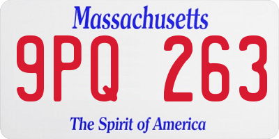 MA license plate 9PQ263