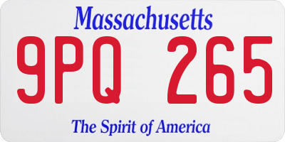MA license plate 9PQ265