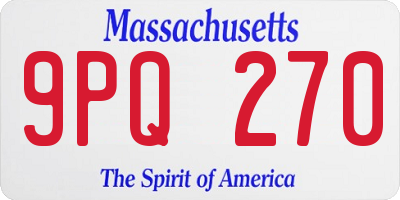 MA license plate 9PQ270