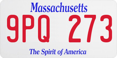 MA license plate 9PQ273