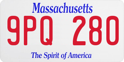 MA license plate 9PQ280