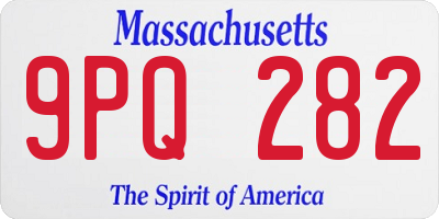 MA license plate 9PQ282