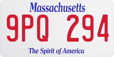 MA license plate 9PQ294
