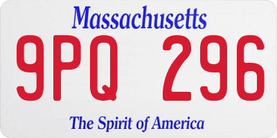 MA license plate 9PQ296