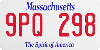 MA license plate 9PQ298