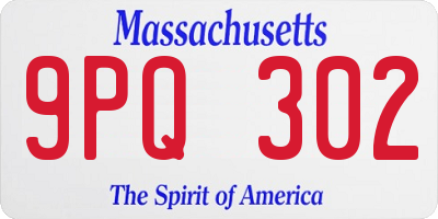 MA license plate 9PQ302