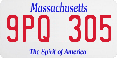 MA license plate 9PQ305