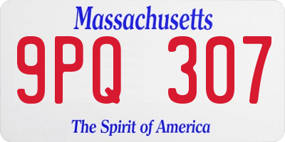 MA license plate 9PQ307