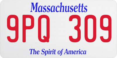 MA license plate 9PQ309