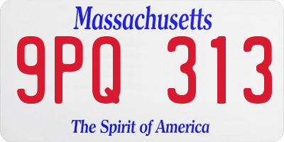 MA license plate 9PQ313