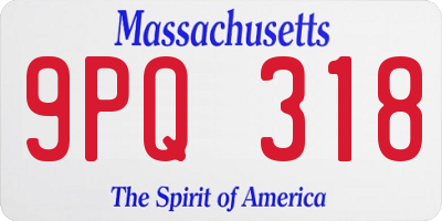MA license plate 9PQ318