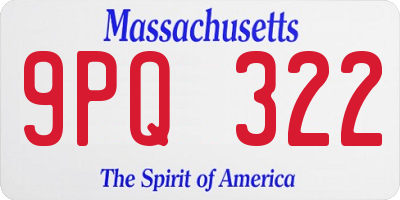 MA license plate 9PQ322