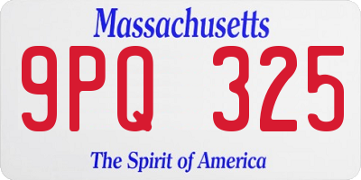 MA license plate 9PQ325