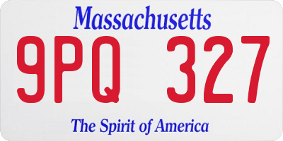 MA license plate 9PQ327