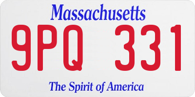 MA license plate 9PQ331