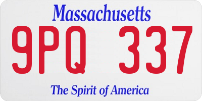MA license plate 9PQ337