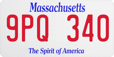 MA license plate 9PQ340