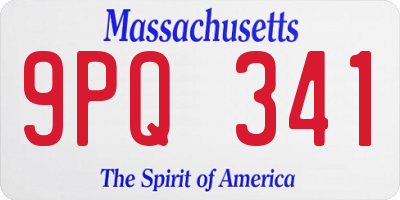 MA license plate 9PQ341