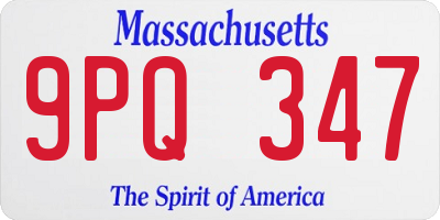 MA license plate 9PQ347