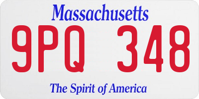 MA license plate 9PQ348