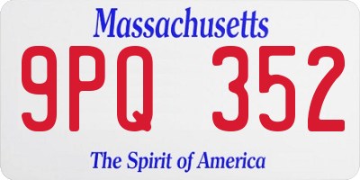 MA license plate 9PQ352