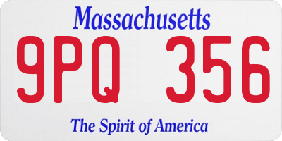 MA license plate 9PQ356