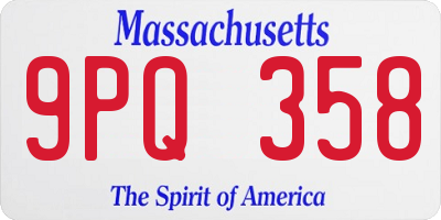 MA license plate 9PQ358