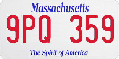 MA license plate 9PQ359