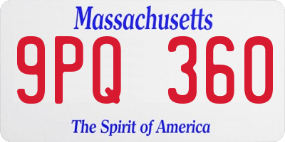 MA license plate 9PQ360