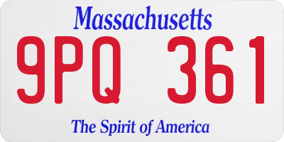 MA license plate 9PQ361