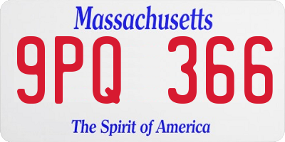 MA license plate 9PQ366
