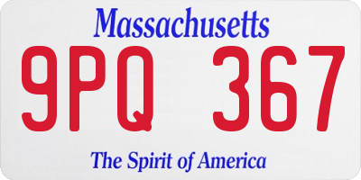 MA license plate 9PQ367