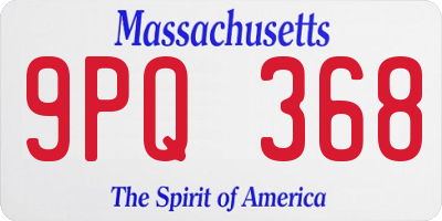 MA license plate 9PQ368