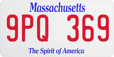 MA license plate 9PQ369