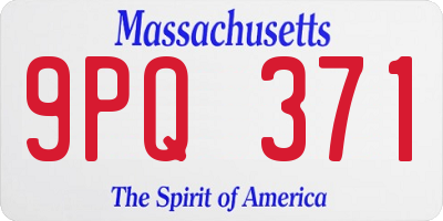 MA license plate 9PQ371