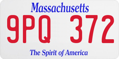 MA license plate 9PQ372