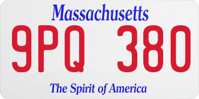 MA license plate 9PQ380
