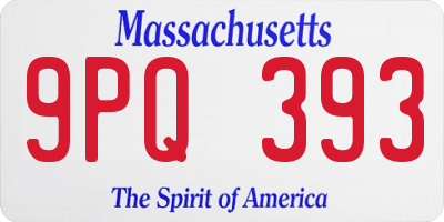 MA license plate 9PQ393