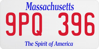 MA license plate 9PQ396