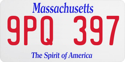 MA license plate 9PQ397