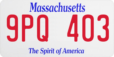 MA license plate 9PQ403