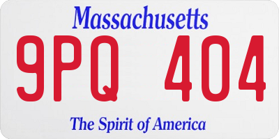 MA license plate 9PQ404