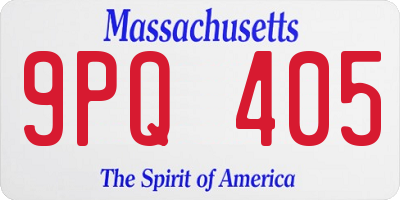 MA license plate 9PQ405