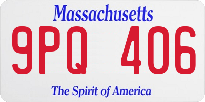 MA license plate 9PQ406