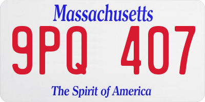 MA license plate 9PQ407