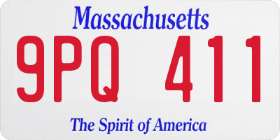 MA license plate 9PQ411