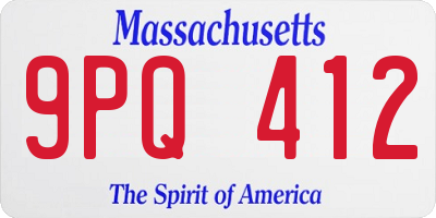 MA license plate 9PQ412