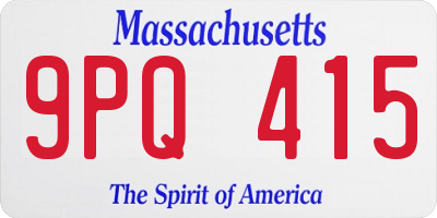 MA license plate 9PQ415